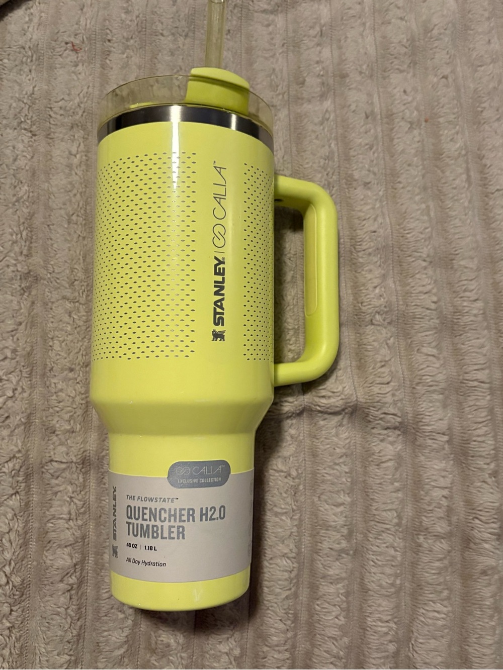 Stanley Quencher Tumbler - Bright Lemon Yellow with Handle BNWT S-29